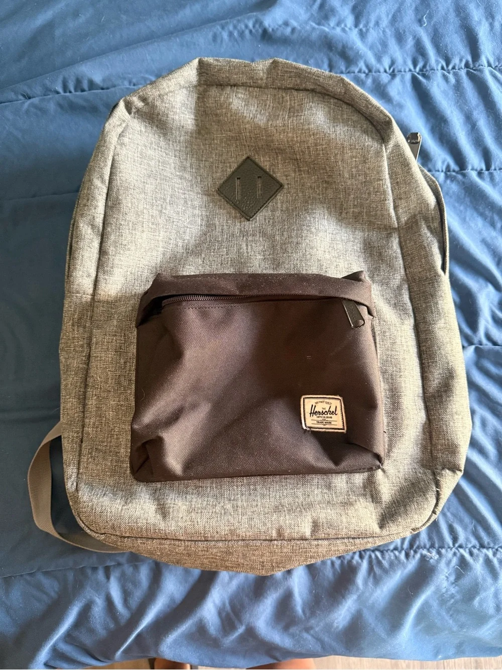 Herschel Supply Company Grey Backpack with Black Front Pocket